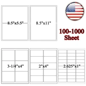100-1000 Blatt Laser Tintenstrahl Versandetiketten Adresse selbstklebend UPS Fedex - Bild 1 von 10