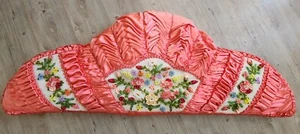 1930's Antique Bolster Boudoir Floral Ribbonwork Bed Pillow 40" Long. Beautiful! - Picture 1 of 12