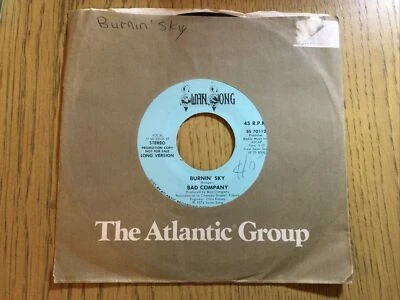 Rare Promo  BAD COMPANY: Burnin’ Sky US Press EX 7” Vinyl Single Free UK Post Foto 1 de 4
