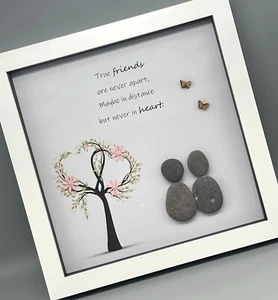 True friends are never apart, Pebble art picture for friends, Christmas gift - Picture 1 of 5