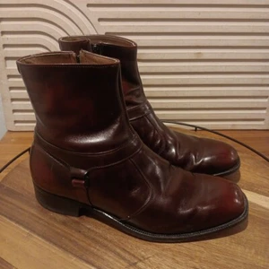 E.T. Wright Mens Sz 8.5 D Burgundy Leather Ankle Boots - Picture 1 of 9