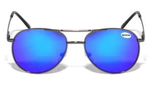 Metal Tear Drop Reading Sunglasses - Mirror Bifocal - Outdoor Reader UV400 - Picture 1 of 10