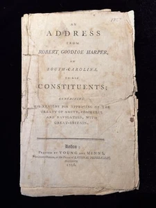 Original: Address from Robert Goodloe Harper, of South-Carolina...(Boston, 1796) - Picture 1 of 7