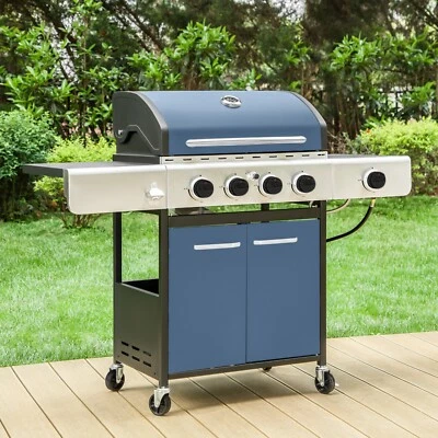 Parrilla de gas propano 4 quemadores de acero inoxidable parrilla de cocina barbacoa exterior 48000 BTU Foto 1 de 4