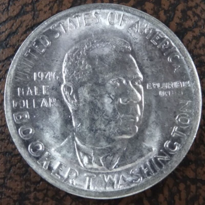 1946-S Booker T Washington Half Dollar Unc US Mint 50C Coin 90% Silver - Image 1 of 2