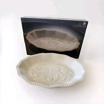 Godinger Silver Art Co. BLESS THIS HOME White Porcelain Bread Tray  - Image 1 of 4