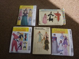 Vitage Childs Costume Patterns. McCall's, and Butterick. Lot of 5 - Picture 1 of 11