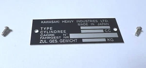 Plaque constructeur KAWASAKI - KAWASAKI vin plate - Afbeelding 1 van 1