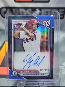 2024 Bowman Chrome Auto 1st Yohandy Morales Blue Refractor /150 CPA-YM Nationals - Picture 1 of 3