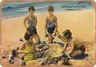 Metal Sign - New Jersey Postcard - Sand diggers on the beach at Wildwood, N. J.
