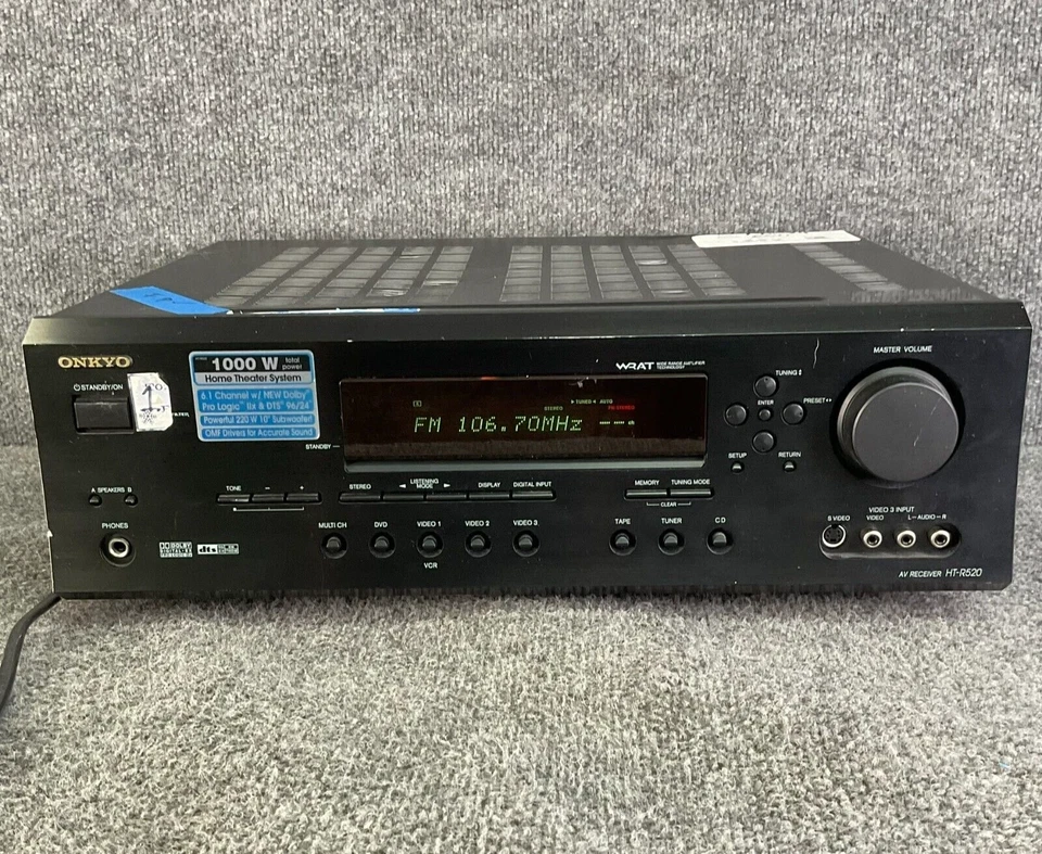 Onkyo HT-R520 6.1 Ch AV Receiver 🎶 1000W Dolby Surround – Black - Image 1 of 4