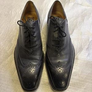 Ugo Vasare blau Oxford Schnürschuh Good Year handgefertigt elegant Schuhgröße 10 - Bild 1 von 24