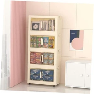 Closet Organizers and Storage, 4-Tier 120Qt Storage Cabinet with Wheels, - Picture 1 of 7
