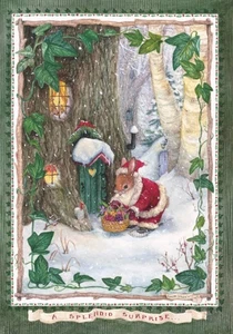 Vintage Nostalgic Christmas Card ~ A Splendid Surprise ~ Woodland Animals - Picture 1 of 2