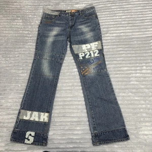 Function And Future Jeans W 31 Blue Skater Patches Grunge Y2K Denim - Picture 1 of 13