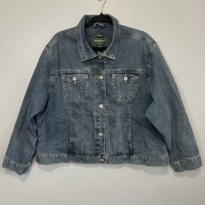 Chaqueta vaquera elástica Eddie Bauer Outdoor Outfitters XXL azul para mujer Y2K - Imagen 1 de 10