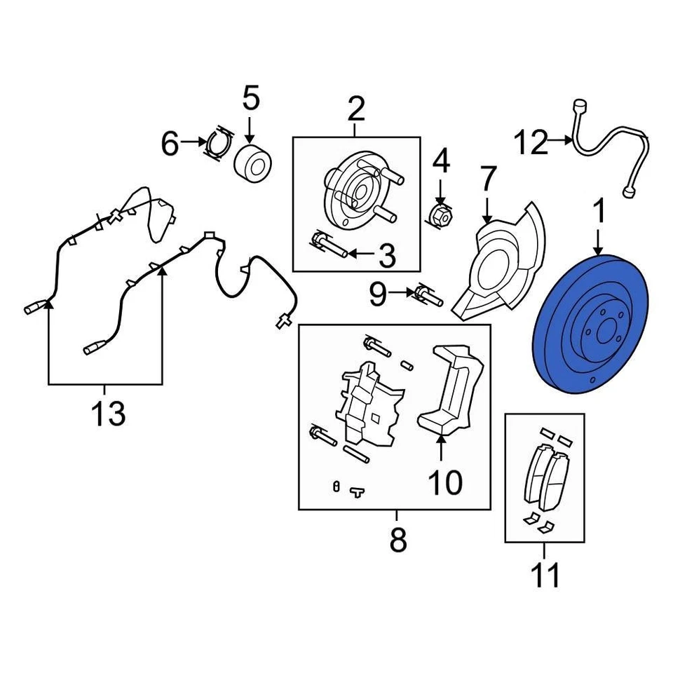 For Ford Edge 2007-2014 Ford 7U2Z1V125EE Front Disc Brake Rotor Foto 1 de 2