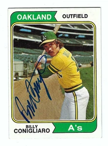 Autographed 1974 Topps Billy Conigliaro Oakland A's Card #545 - Picture 1 of 1