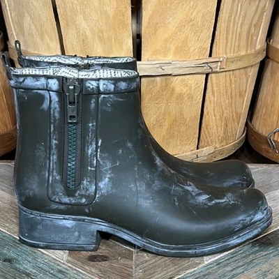 Botas de lluvia Lucky Brand Rhandi de goma verdes impermeables con cremallera para mujer talla 9 Foto 1 de 4