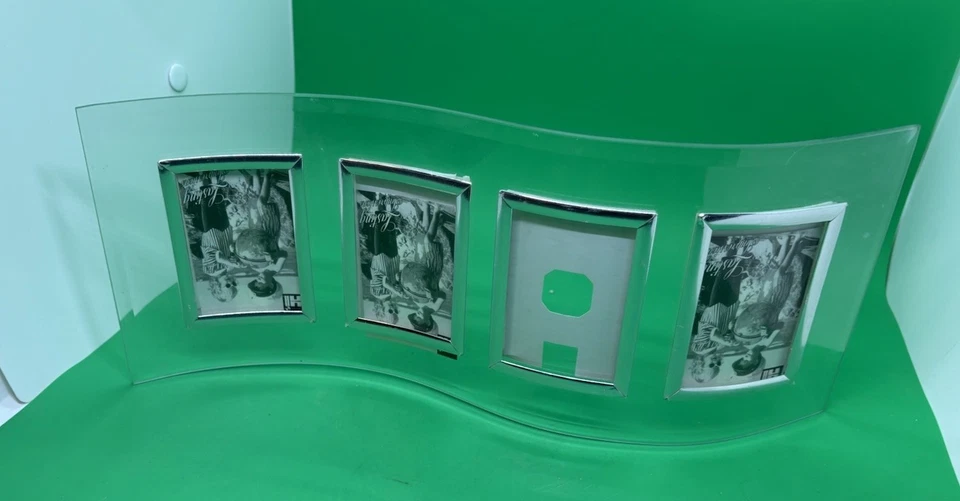 Marco de fotos curvo de vidrio transparente para 4 - nuevo Foto 1 de 1