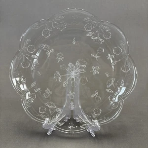 Anchor Hocking Savannah Clear Glass Dinner Plates 9 7/8" Replacements Embossed - Picture 1 of 8