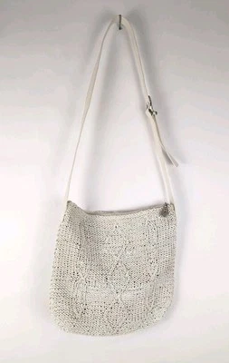 Bolso de Hombro CEM Blanco Tejido a Mano Cuero Genuino Wozen Ajustable Vintage Foto 1 de 4