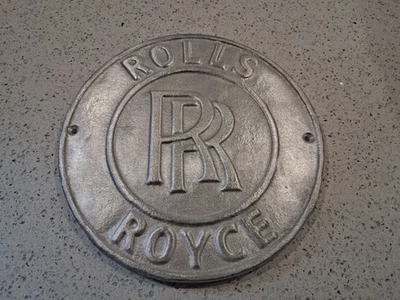 Rolls Royce Aluminio Fundido Coche Redondo Pared Letrero Garaje Automóvil Garaje Regalo Foto 1 de 4