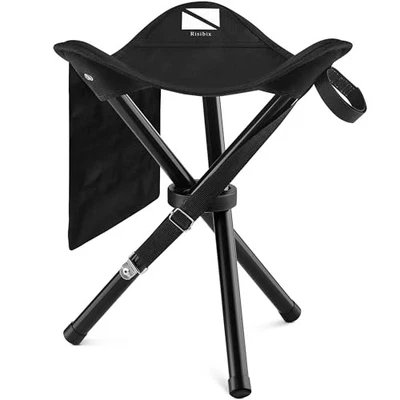 Foldable Tripod 13.4'' Stool - Ultra Portable Seat, Best for Small Black - Image 1 of 4
