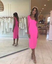 by johnny pink punch one shoulder midi dress