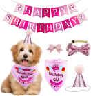 Dog Birthday Party Supplies Bandana Hat Banner Set Boy Girl Cute Bow Tie 