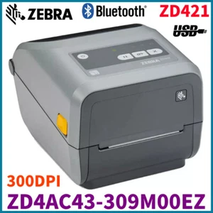 Zebra ZD421T ZD4AC43-309M00EZ 300DPI Bluetooth USB Direct Thermal Label Printer - Bild 1 von 6