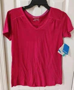 Columbia Women's Everything She Needs Omni Wick V Neck T Shirt Pink Size Small - Picture 1 of 4