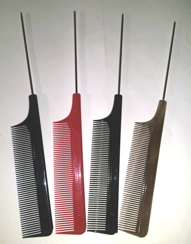 5x STIELKAMM TOUPIERKAMM Frisurenkamm HAARKAMM Nadelstielkamm Lockenkamm Solida