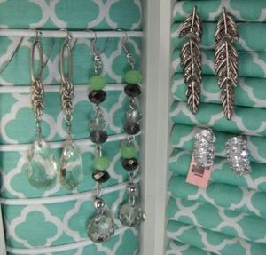 Dangle Earrings Lot of 4 Pairs Vintage Bling - Picture 1 of 24