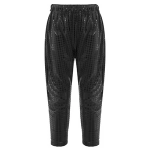 Kids Grils Boys Shiny Dance Harem Pants Elastic Waist Metallic Jazz Hip Hop  - Picture 1 of 50