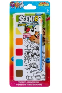10 Sheets Scentos Scented Watercolour Paint Brush Craft School Fruit Farm - Picture 1 of 6