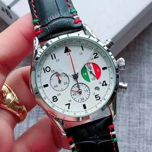 Herren Quatz Uhren Klassisch Lederband Armbanduhr 3 Pin Weiß Analog Uhr - Bild 1 von 10