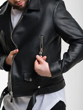 Black Leather Jacket Men Biker Moto Racer Pure Lambskin Jacket S M L XL 2XL 3XL