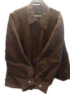 Claiborne Mens Micro Suede Jacket Brown Sz XL Full Zip Barn Style Citycore - Picture 1 of 4