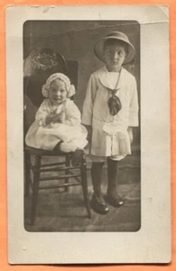 Two Small Children circa 1910s AZO Real Photo Postcard - Picture 1 of 4