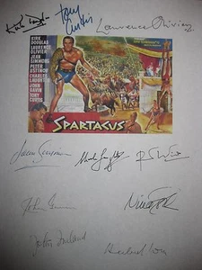 Spartacus Signed Film Script X10 Kirk Douglas Tony Curtis Laurence Olivier repnt - Picture 1 of 1