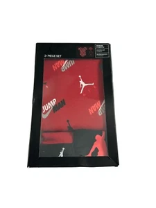 Nike Air Jordan 3 Piece Newborn 0-6 Months Set Bodysuit Hat Bib Jump Man Red NWT - Picture 1 of 6