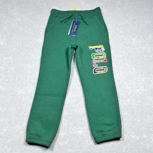 POLO Ralph Lauren Boys Kids Fleece Sweatpants Joggers Size 6 Green Logo NWT - Picture 1 of 12