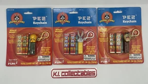Complete Set of 3 Vintage Looney Tunes Pez Keychains Taz, Tweety, Bugs - Picture 1 of 13