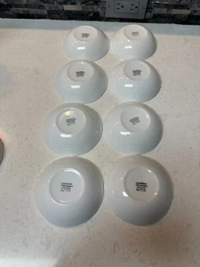 8 Nice Vintage Corning Pyroceram White Coupe 8fl oz  Berry Fruit Bowls EUC 5"x2" - Picture 1 of 3