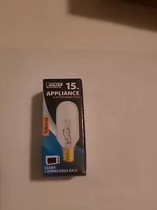 Feit Electric -15-Watt Tubular Clear Light Bulb. 130V MODEL#15T7C-130 Candelabra - Picture 1 of 2