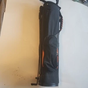 Juniors Kids Golf Bag Lightweight Black Orange Stand Strap - Picture 1 of 10