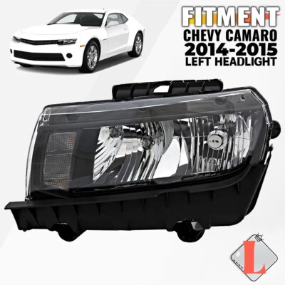 For 2014-2015 Chevrolet Camaro Halogen Headlight w/ Bulb Left Driver Side Chrome Foto 1 de 4