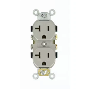 20 Amp 125 V Duplex Smooth Face Outlet/Receptacle Gray (1-Pack) CR020-GY - Picture 1 of 4
