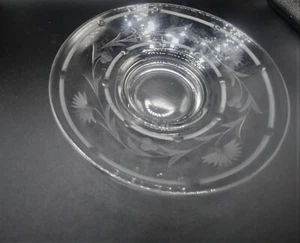 daisy floral etched clear glass bowl dish princess house - Picture 1 of 4